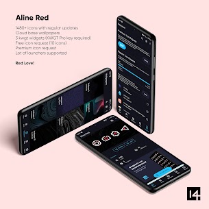 Aline Red linear icon pack Patched APK 1.1.7 2