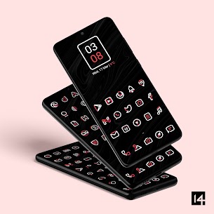 Aline Red linear icon pack Patched APK 1.1.7 1