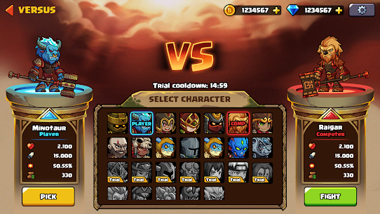 Brawl Fighter Super Warriors MOD APK Unlimited Gold Gems One Hit 0.3.4 4